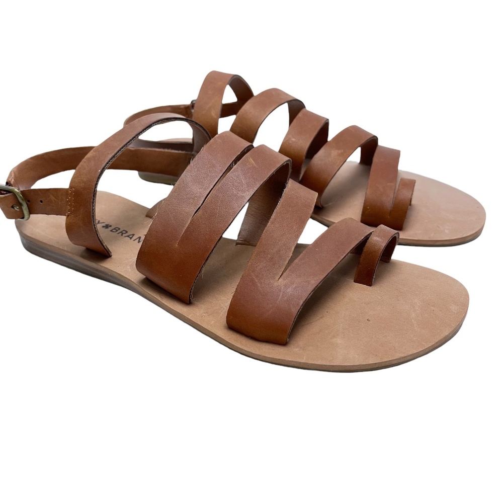 LUCKY BRAND FAIRWAY Genuine Leather Strappy Toe Ring Sandals Slingback Shoes 6.5